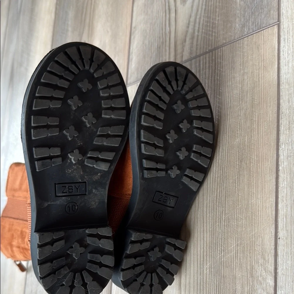 Kids Tall Suede Boots in Cognac - Classic Pull-On Style